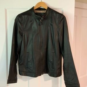Coach Leather Jacket fitted black Size L